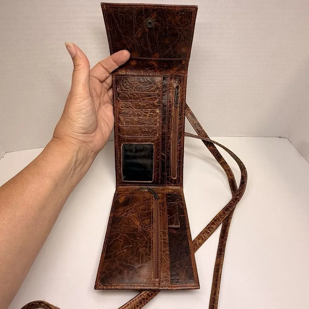 Vintage Rolf’s Wilderness Collection Distressed Cowhide Macro Organizer Bag